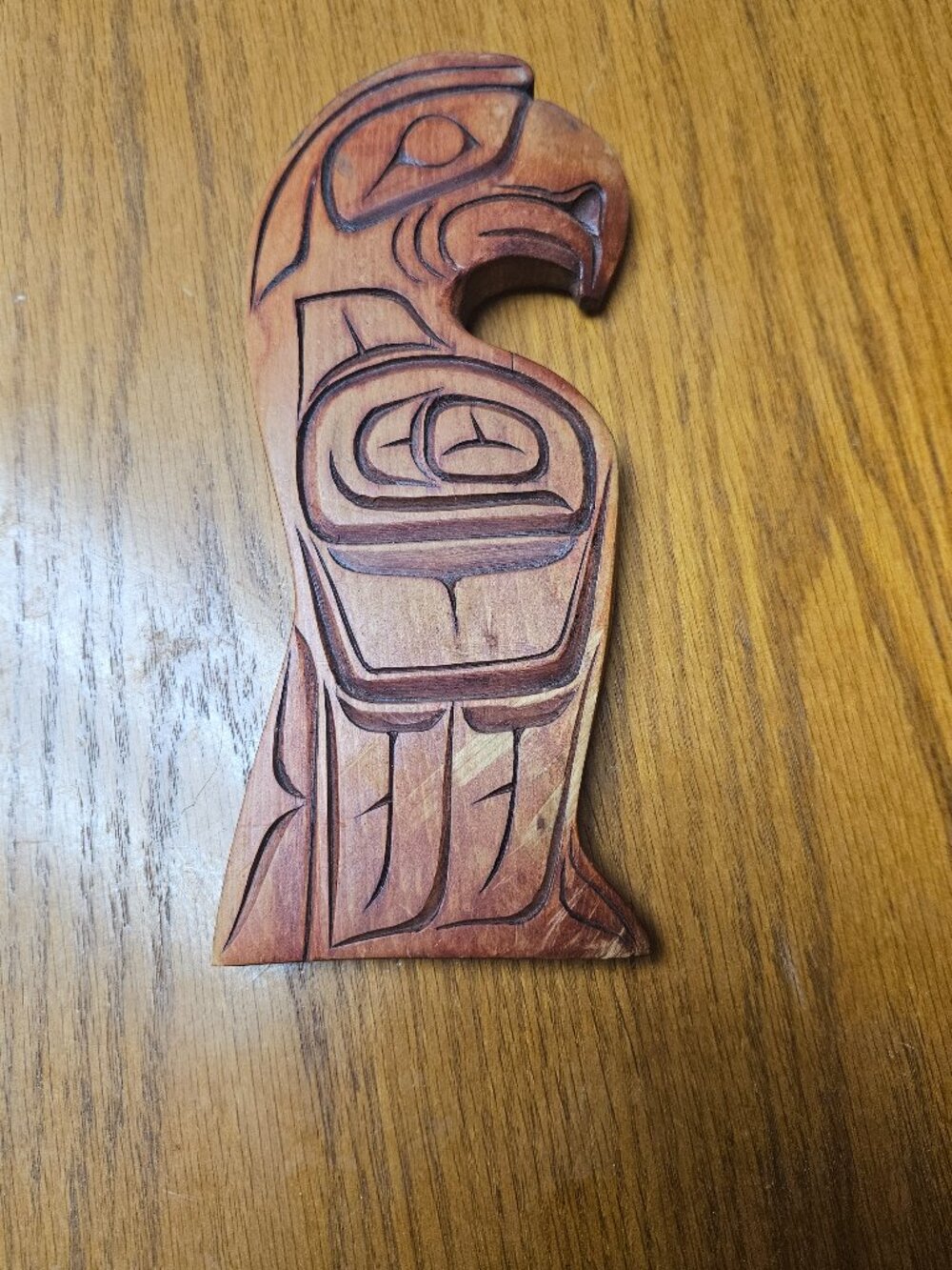 Cecil Wadhams Haida Eagle Wooden Carving Alert Bay